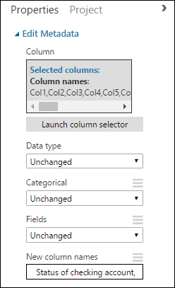 Eigenschappen voor Edit Metadata