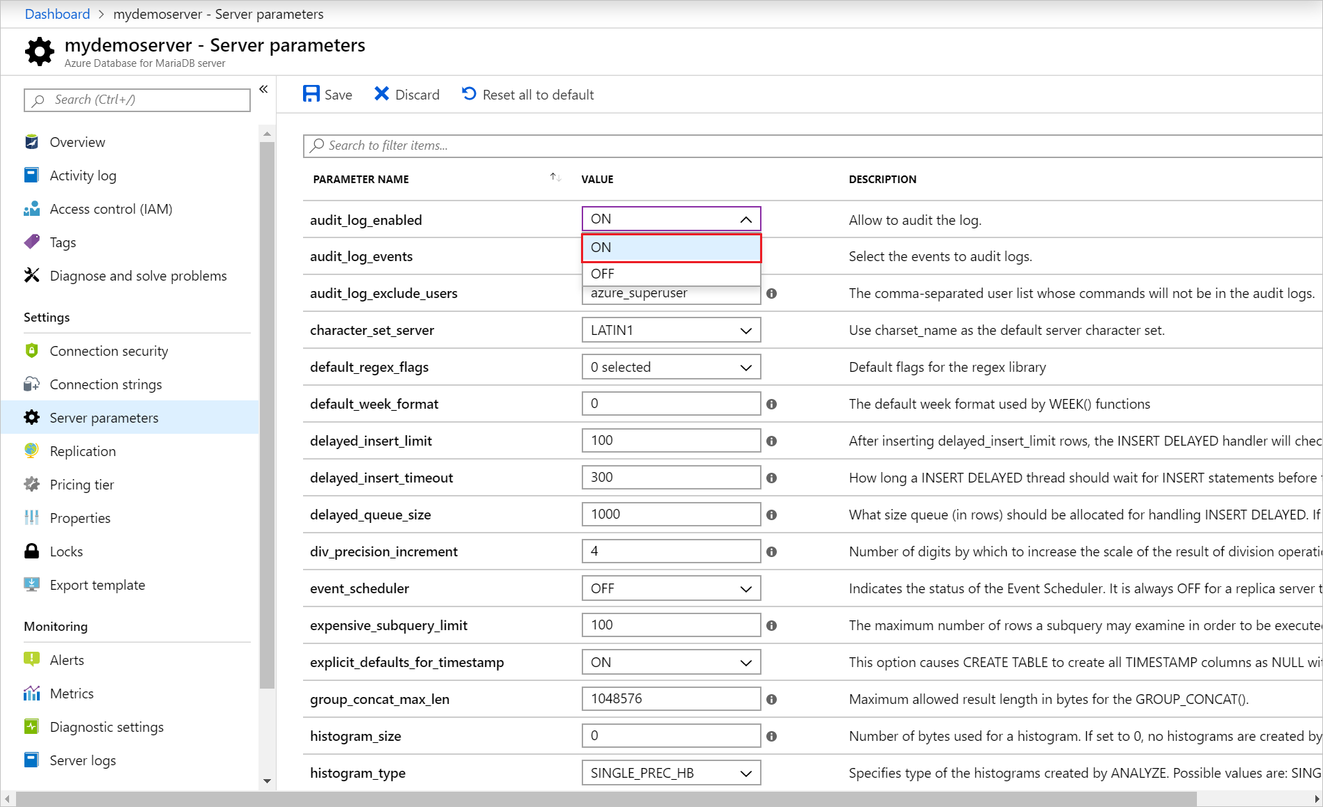 Enable audit logs