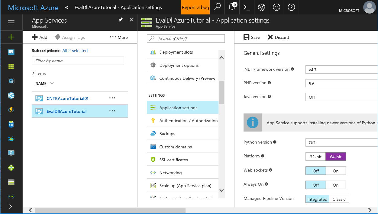 Azure64Settings