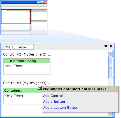 VS Designer with custom tasks to add buttons