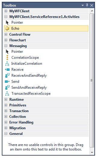 Echo activity in toolbox