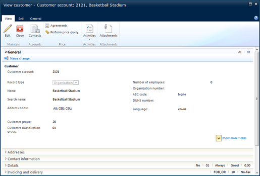 An Enterprise Portal details form