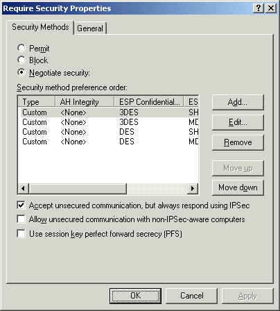 Figure 13-9 An IPsec filter action