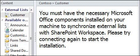 Business Connectivity Services not installed error