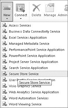 Creating a new instance of a Secure Store Service