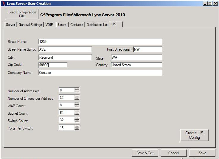 Create Location Information service configuration