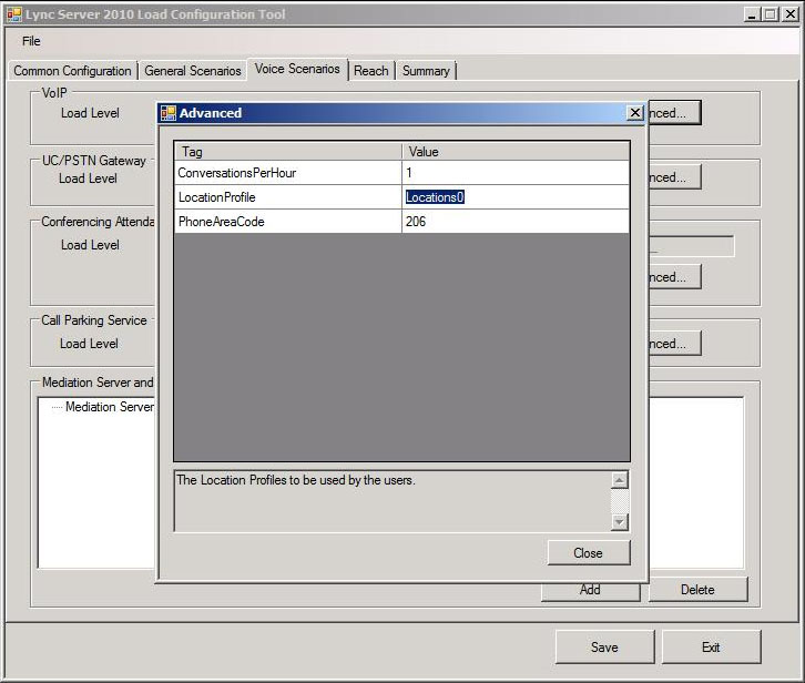 Advanced configuration location profile