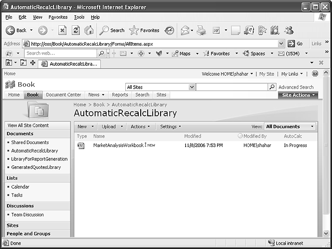 Workflow progress indicator in document library