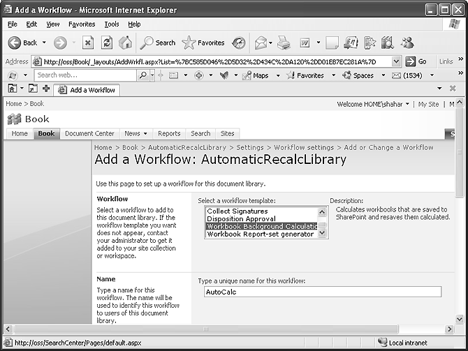 Workflow settings - add a process