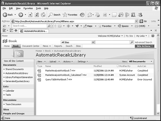 Workbook with error