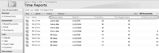 InfoPath Form content displayed in columns