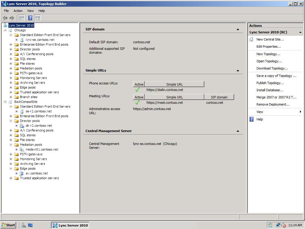 Topology Builder BackCompatSite dialog box