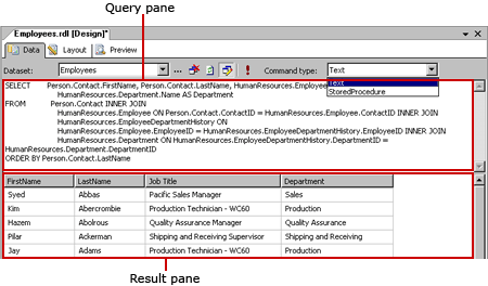 Generic query designer, for relational data query