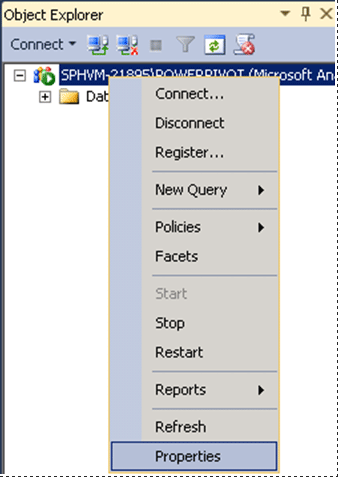 View Properties of an SSAS server