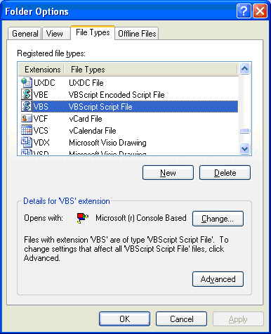 Folder Options Dialog