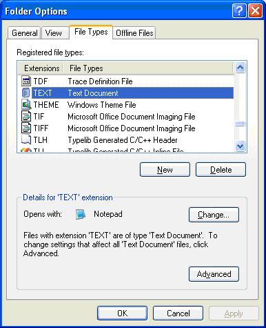 Folder Options Dialog