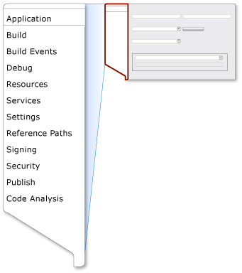 Application property page