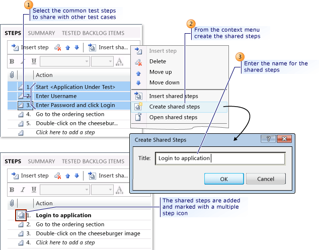 Create Shared Steps