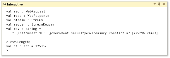 F# Interactive Window