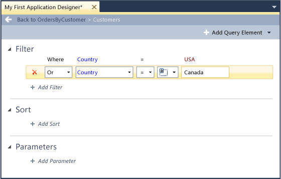 LightSwitch Query Designer