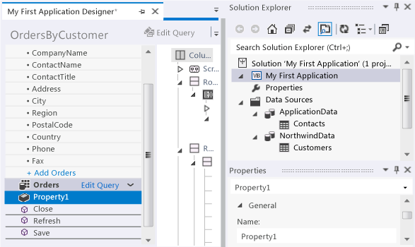 The Property1 node is selected