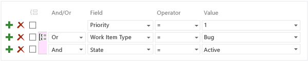 Filter using an or/and logical expression