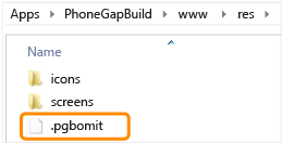 Location of the pgbomit file