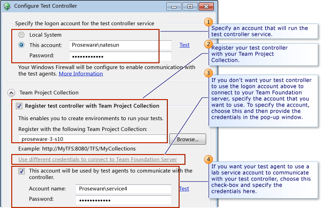 Run the test controller configuration tool.