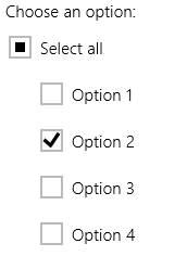 Several checkbox controls