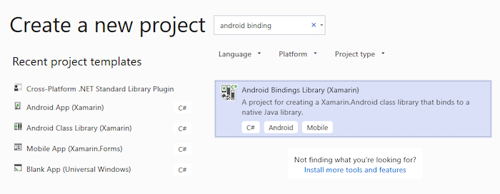 Create AarBindings project