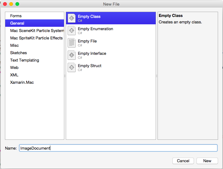 Adding an NSDocument to the project