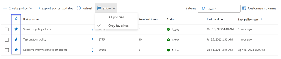 Communication compliance sort policies by group.