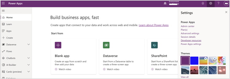 Screenshot that shows how to find developer resources in order to register the data source.