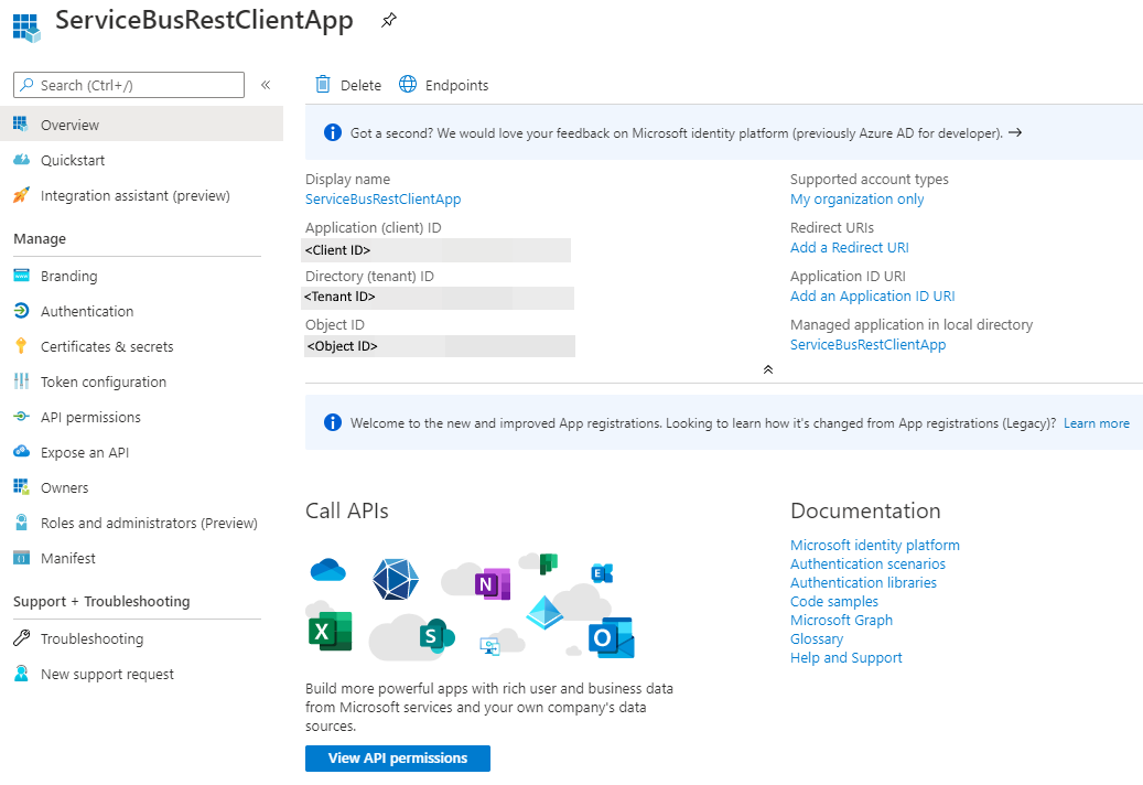 Noteer de client-id en tenant-id