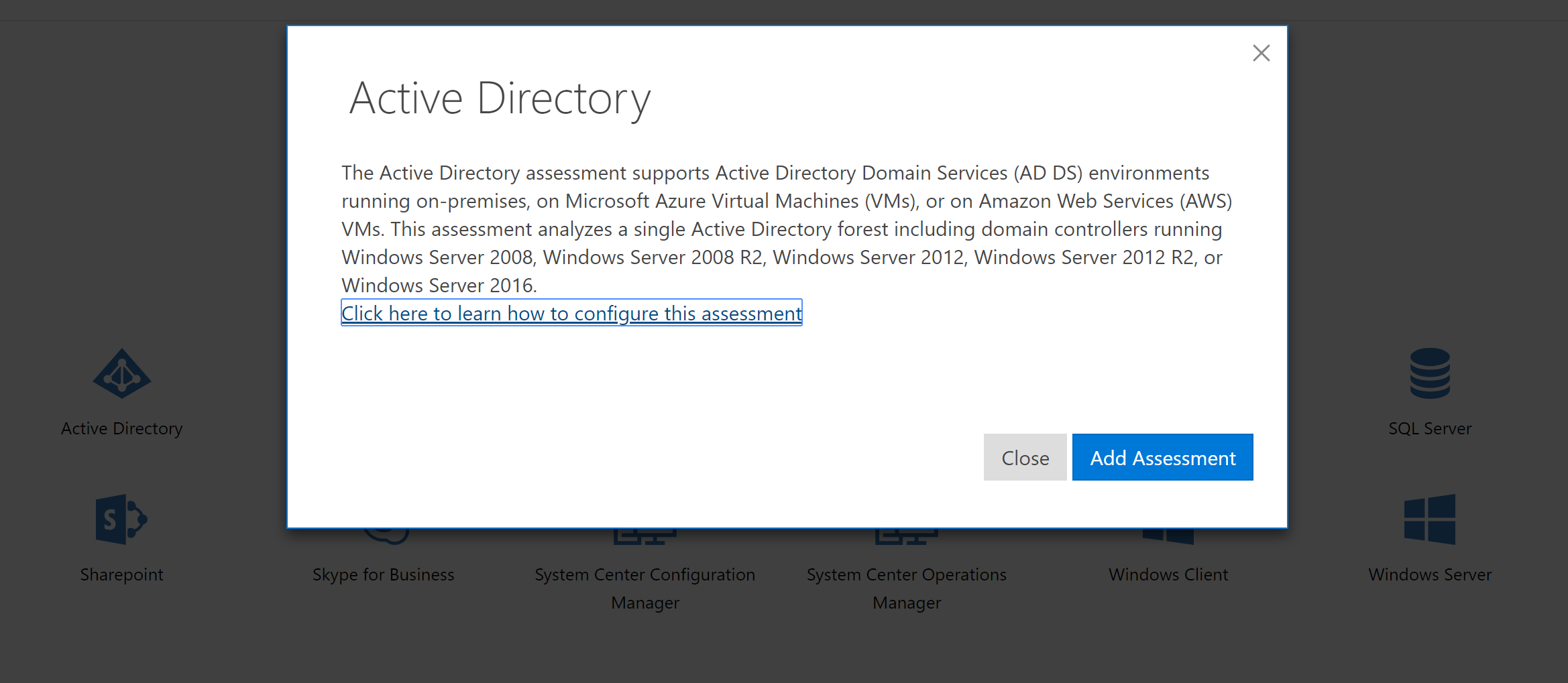 Beschrijving van Active Directory-evaluatie voor het ondersteunen van Entra ID-serviceomgevingen.