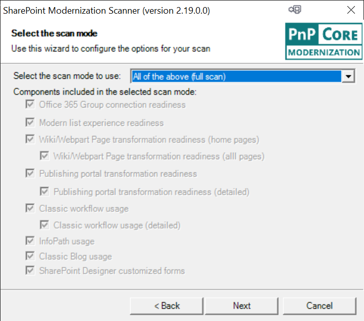 scanner modes