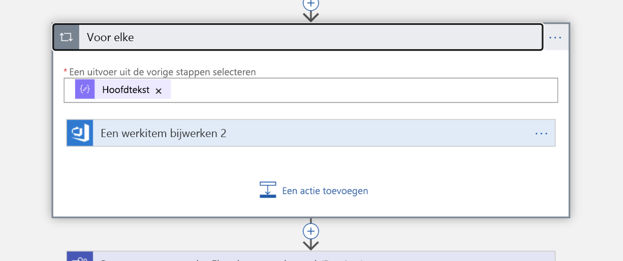 Screenshot of the Foreach block in Logic App Designer view of the Logic App.