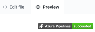 Schermopname van GitHub met een preview van de buildbadge.