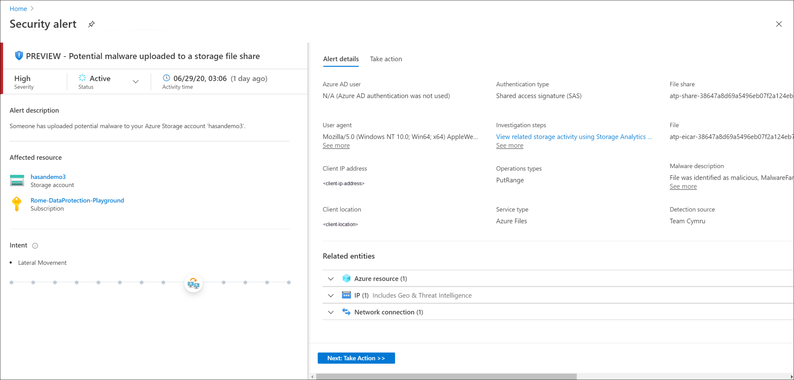 Schermopname met details van beveiligingsafwijkingen in Microsoft Defender for Security.