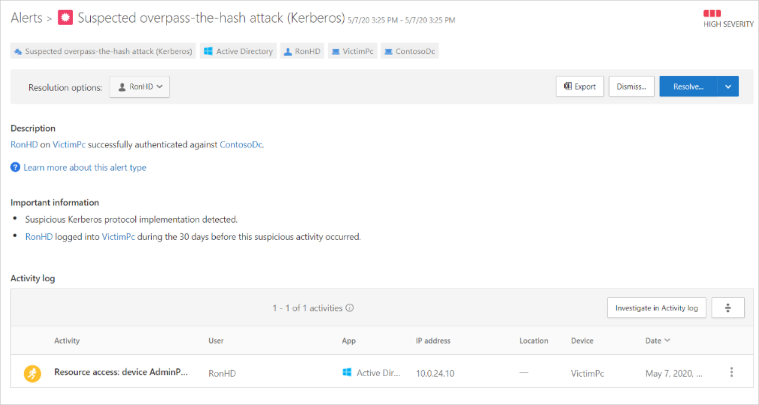 Microsoft Defender for Cloud Apps alert.