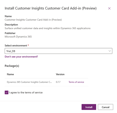 Screenshot showing the app installation process, showing the Install button.