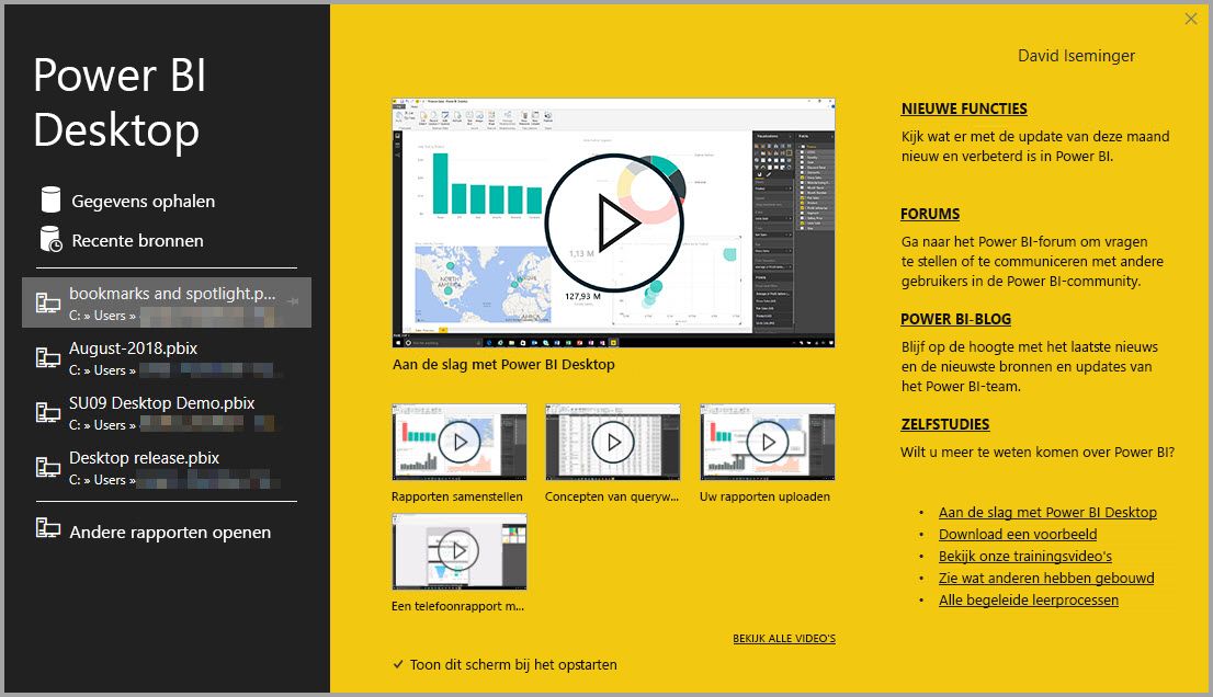 Power BI Desktop wordt uitgevoerd als een toepassing