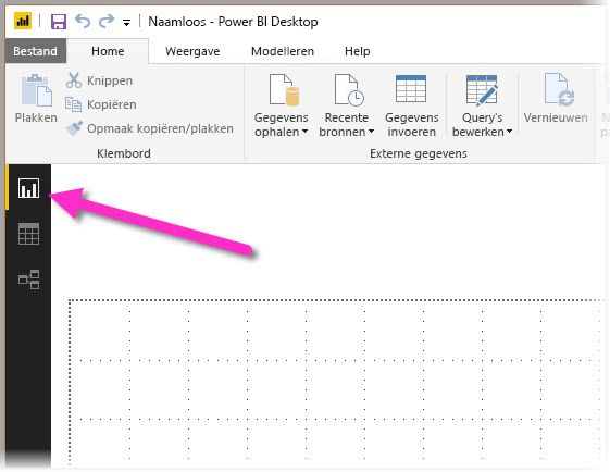 Drie verschillende weergaven in Power BI Desktop