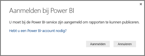 Aanmelden bij Power BI