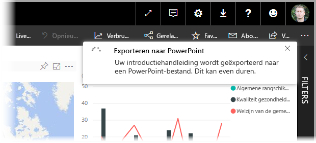 Exporteren naar het Voortgangsvenster voor PowerPoint