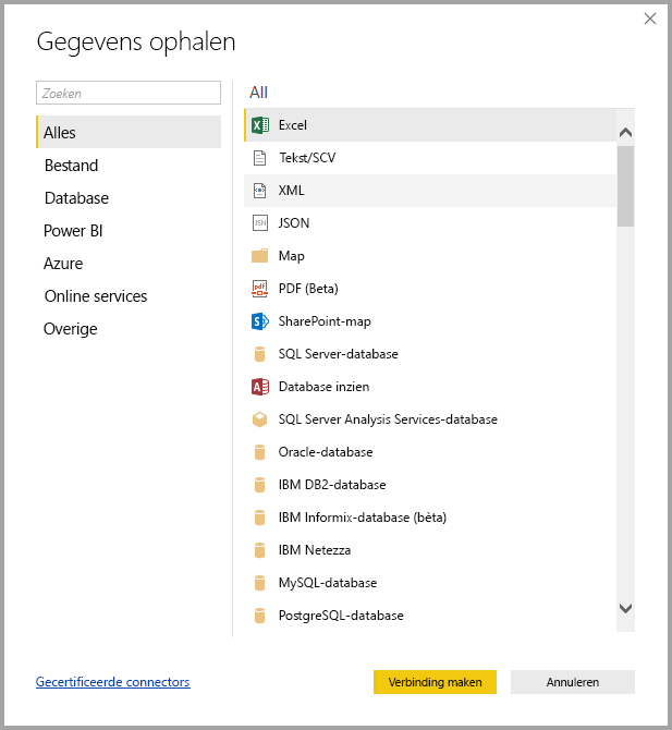 Verbinding maken met gegevens