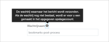 Schermopname van het bericht dat de wachtrij automatisch wordt gemaakt.