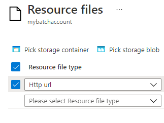 Schermopname van het selecteren van het resourcebestand in Azure Portal.