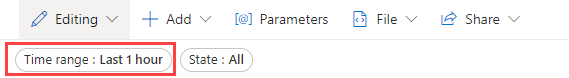 schermopname met de parameter tijdsbereik.