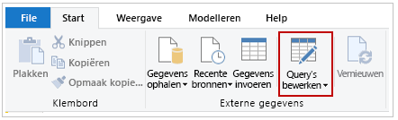 Schermopname van knop Transformatiegegevens.